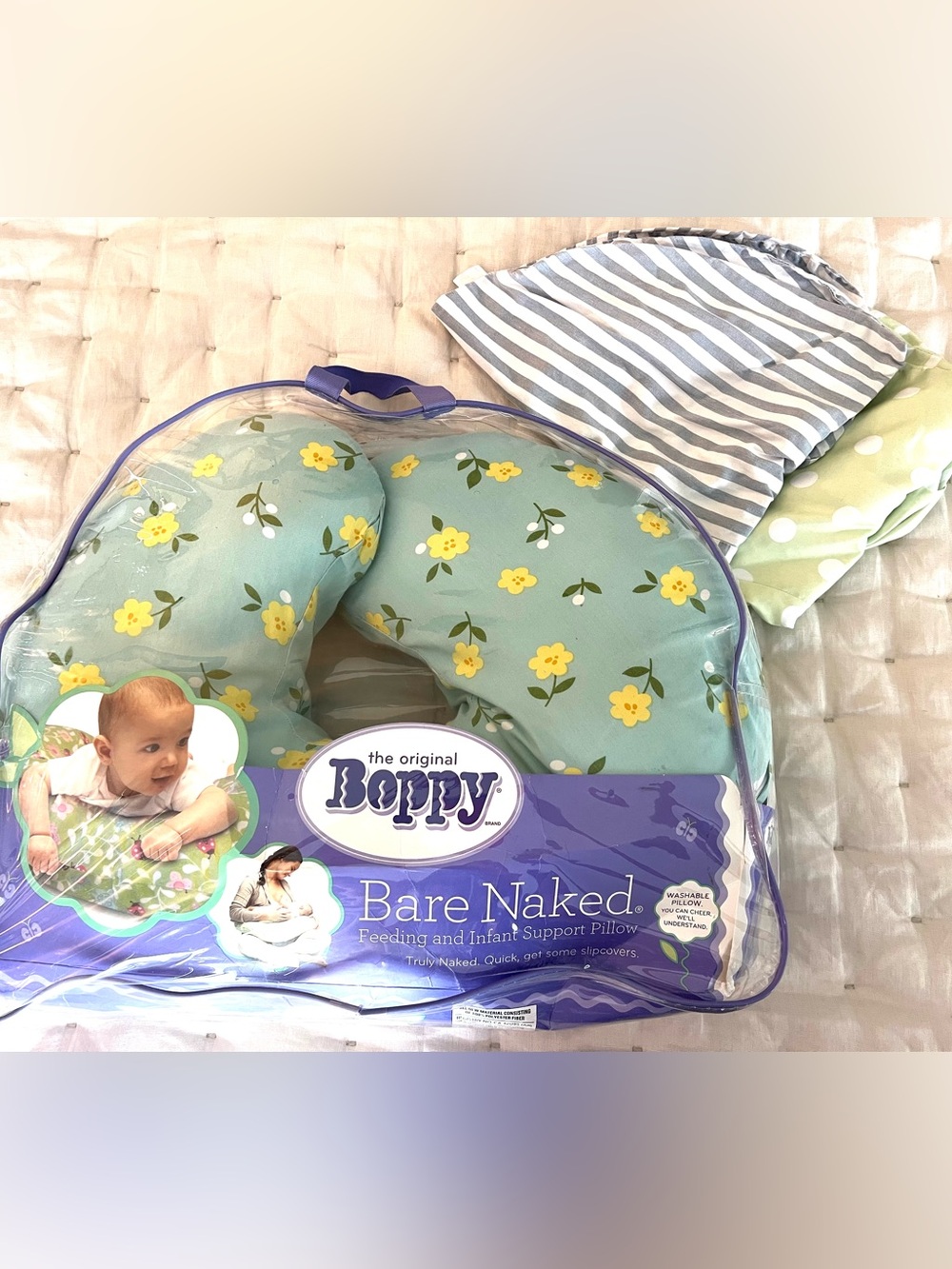 Boppy Nursing & Infant Support Pillow with 3 covers